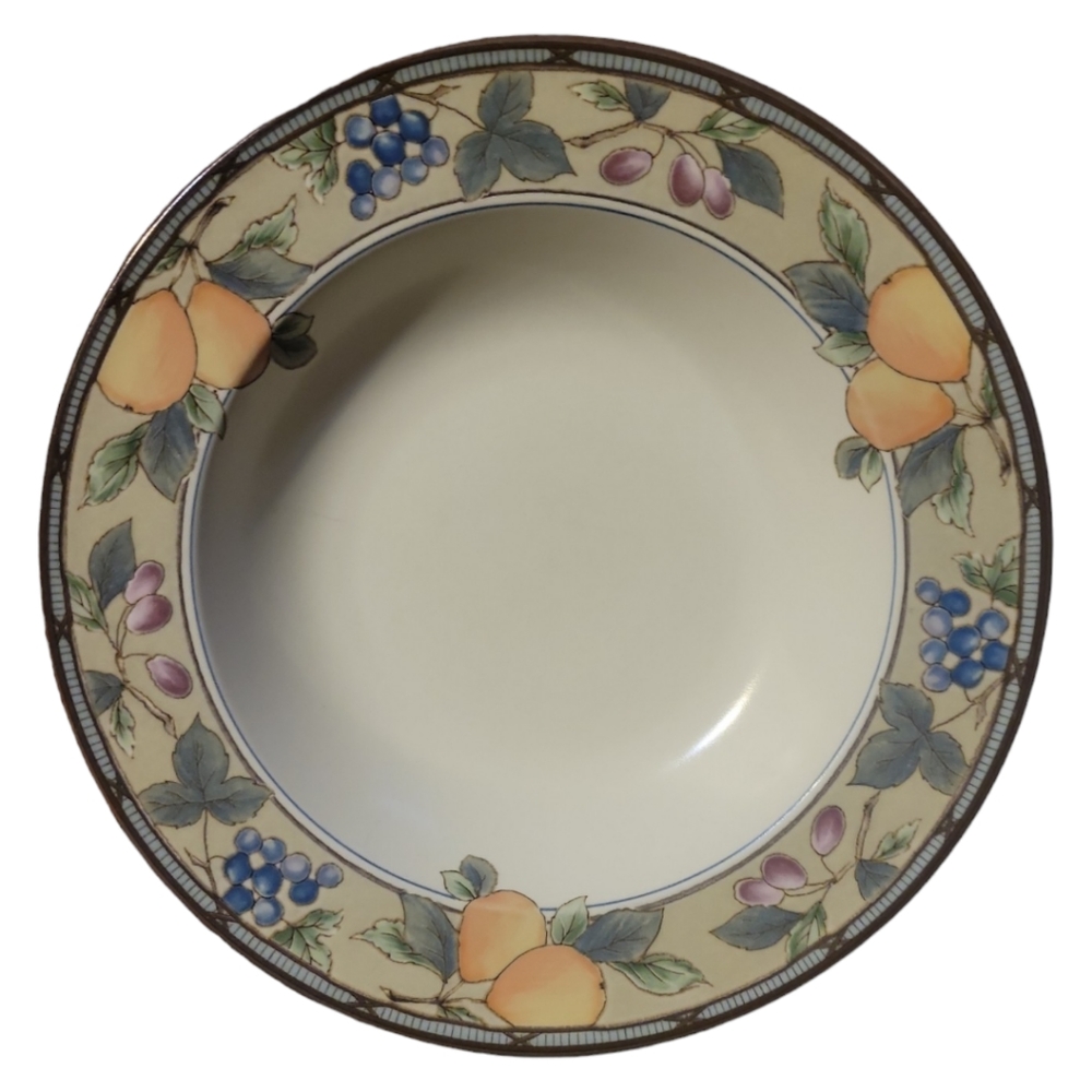 1 Vtg 90s Mikasa GARDEN HARVEST Intaglio #CAC29 Large Rim Soup Bowl  Oven Proof